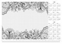 Desk mat, A3, 410x275 mm, with coloring page, 2025/26, PANTA PLAST, 